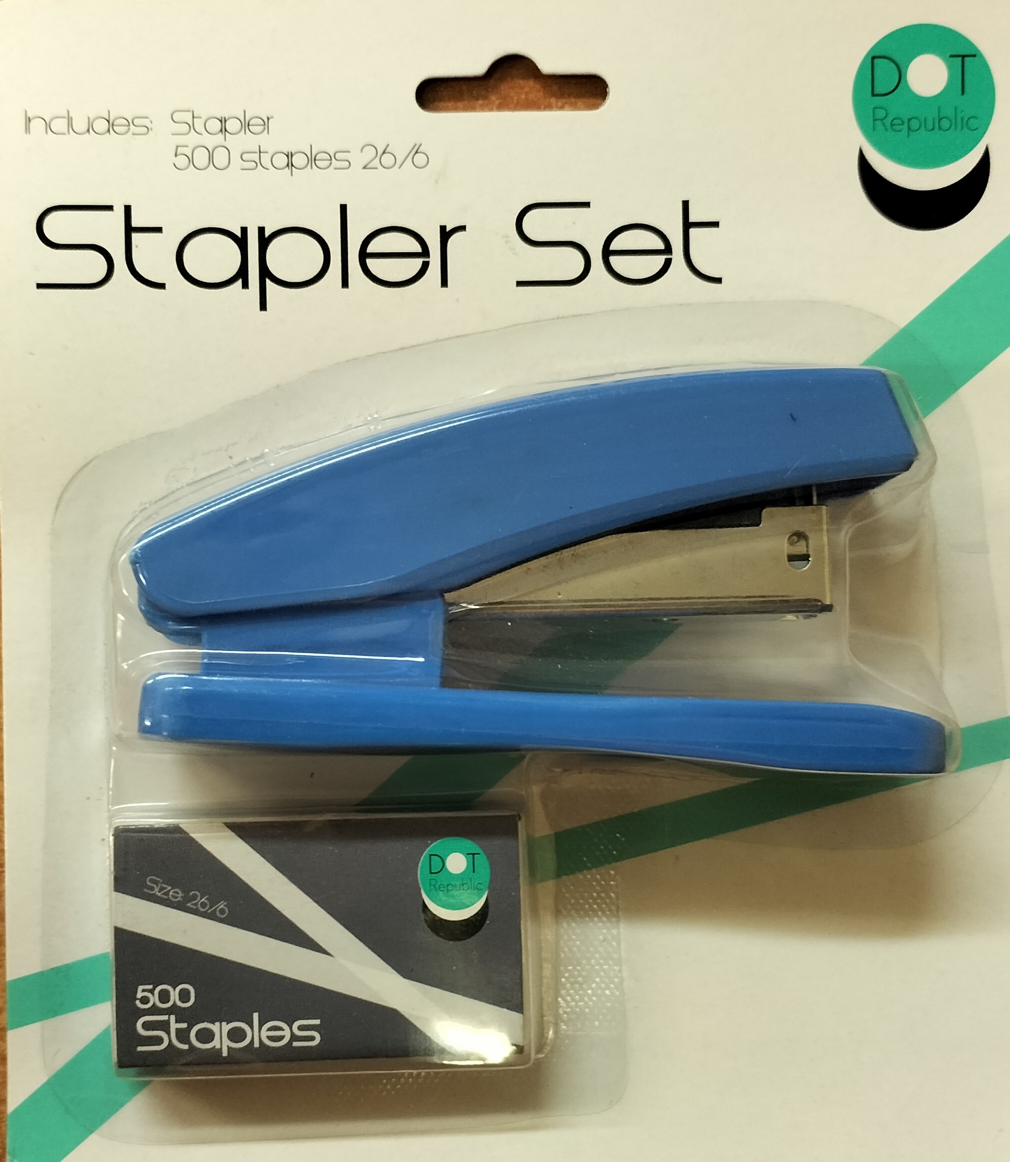 Stapler DOT Desk/Hand Blue incl 500 x 26/6 staples